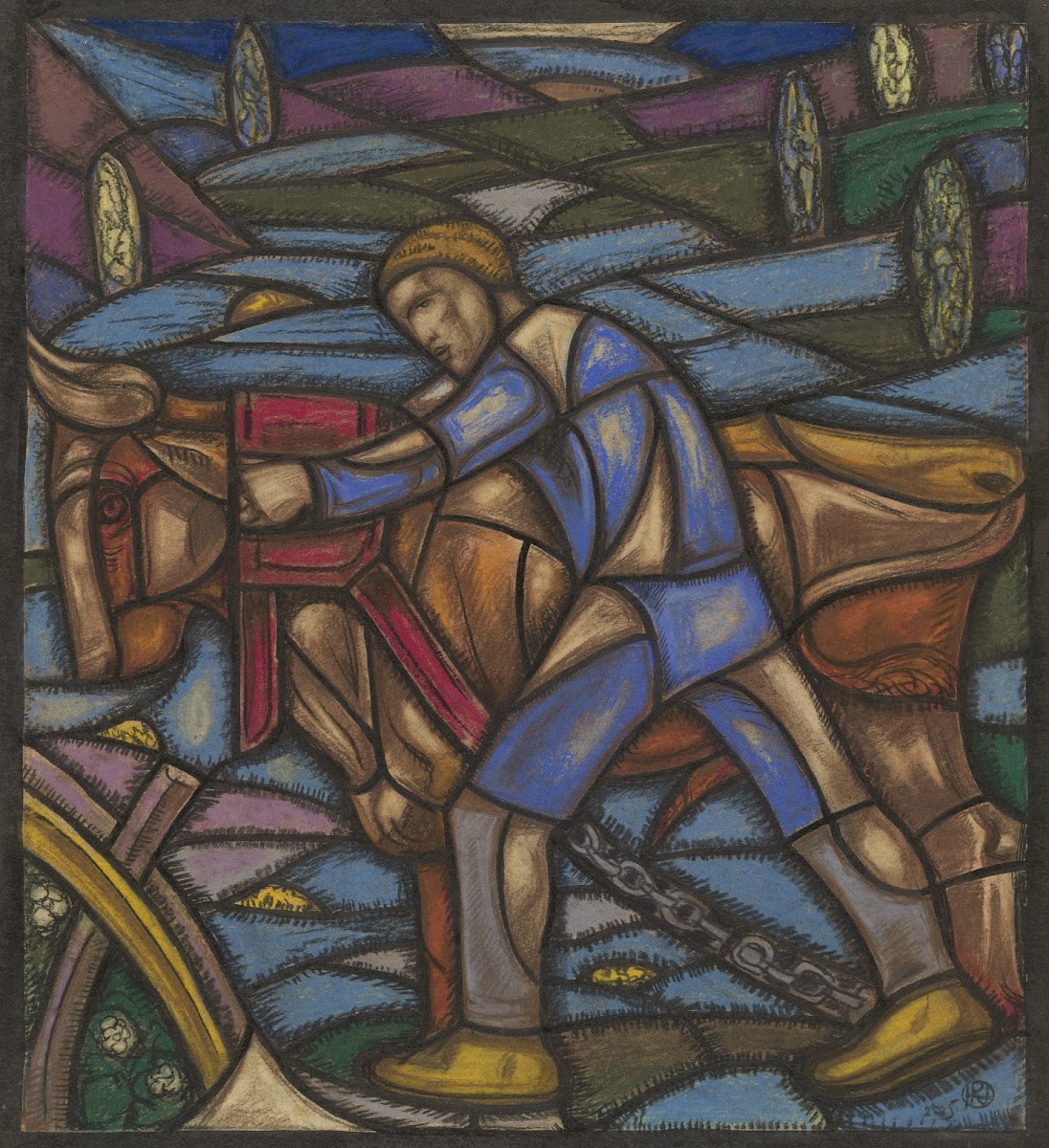 Ontwerp voor raam in het Nederlands Paviljoen op de tentoonstelling Arts Décorat