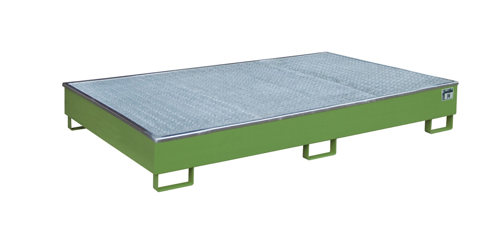 Stellingopvangbak met PE-binnenbak Stellingopvangbak RW-GR 2200-2 PE, gelakt, Resedagroen