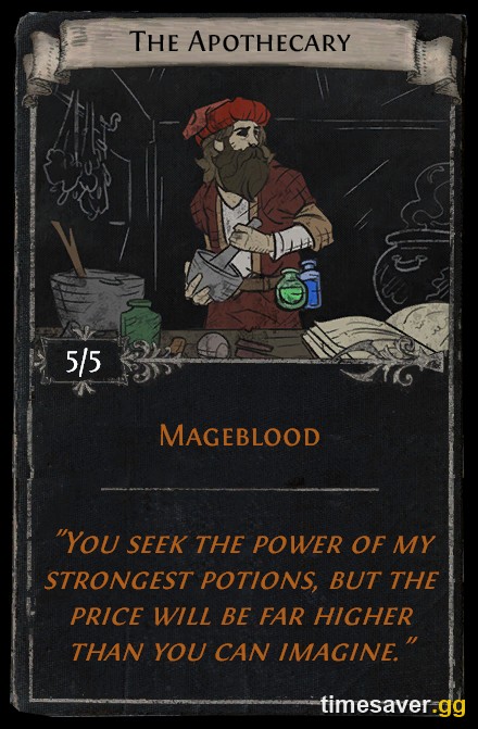The Apothecary divination card in Path of Exile — a 5-card set that rewards Mageblood, dropping in Cage Map