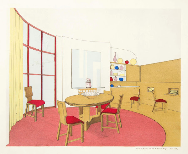 Salle À Manger Dans Une Villa 1920