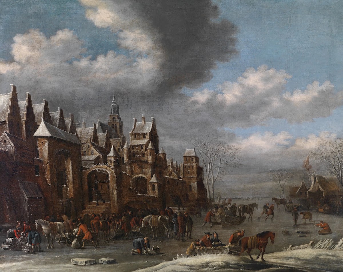 Winterlandschaft mit Eisläufern