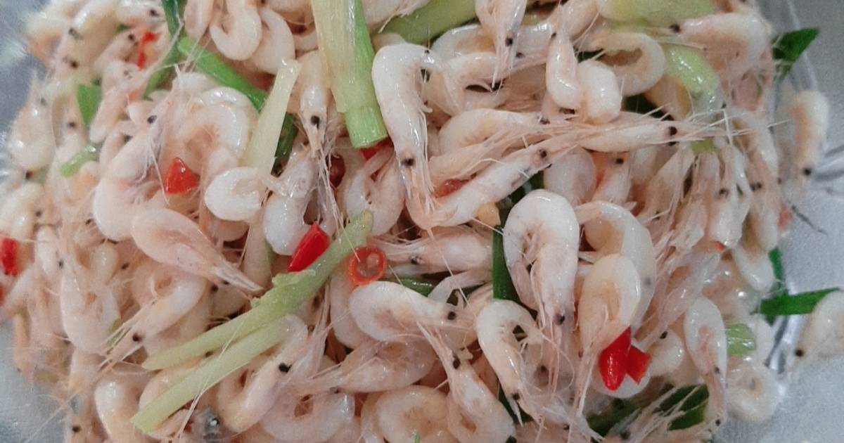Tép om cuốn bánh tráng