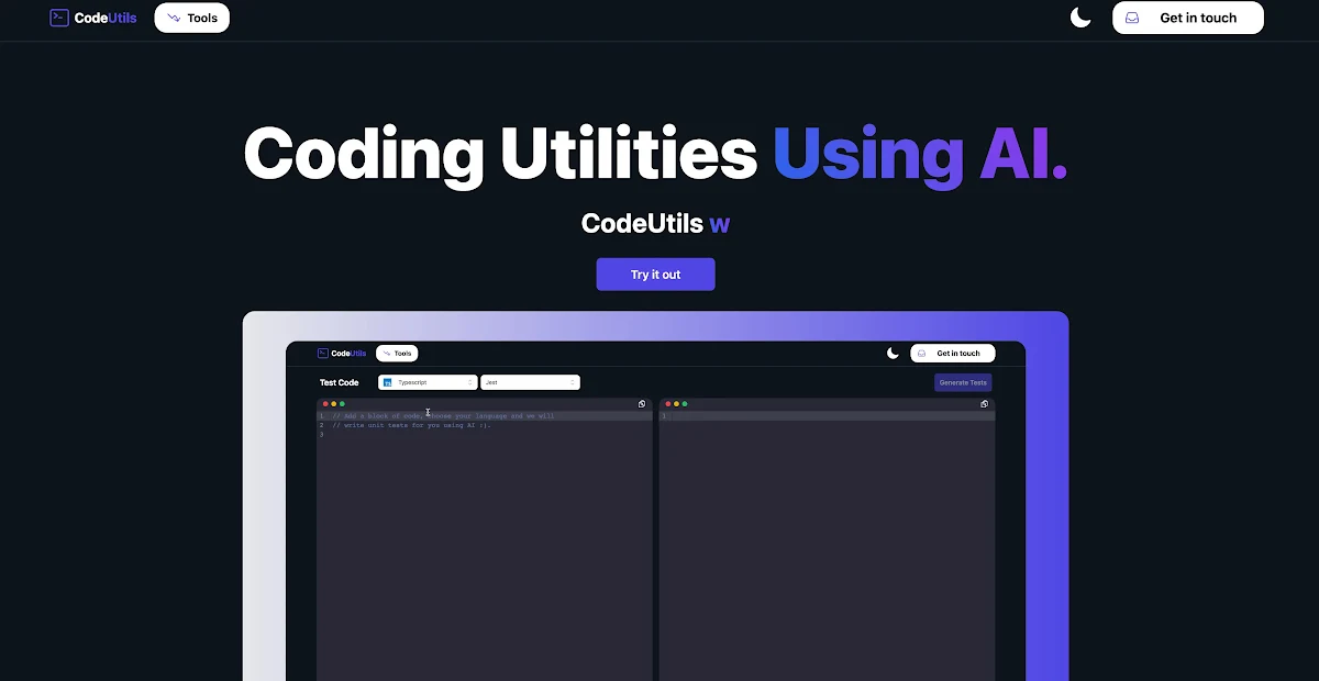 Captura de Code Utilities Powered by AI