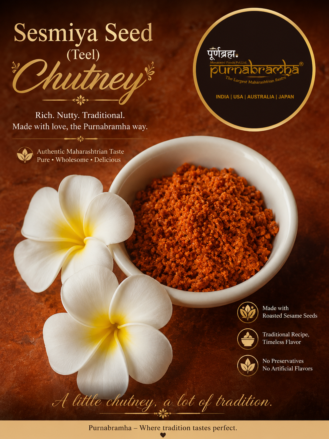 Sesame Chutney - Maharashtrian dish at Purnabramha