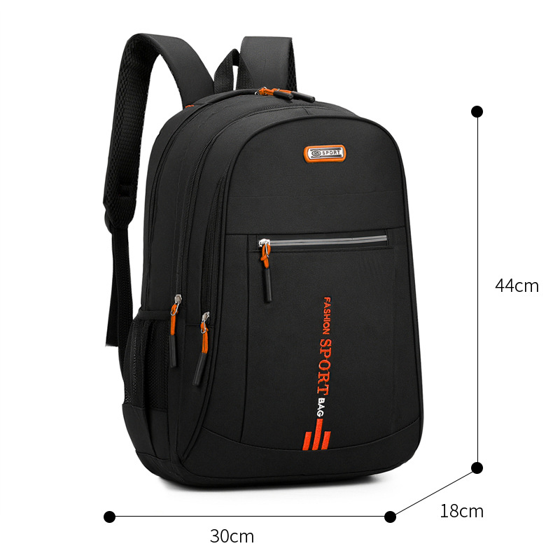 Nylon backpack with anti-theft features, large capacity