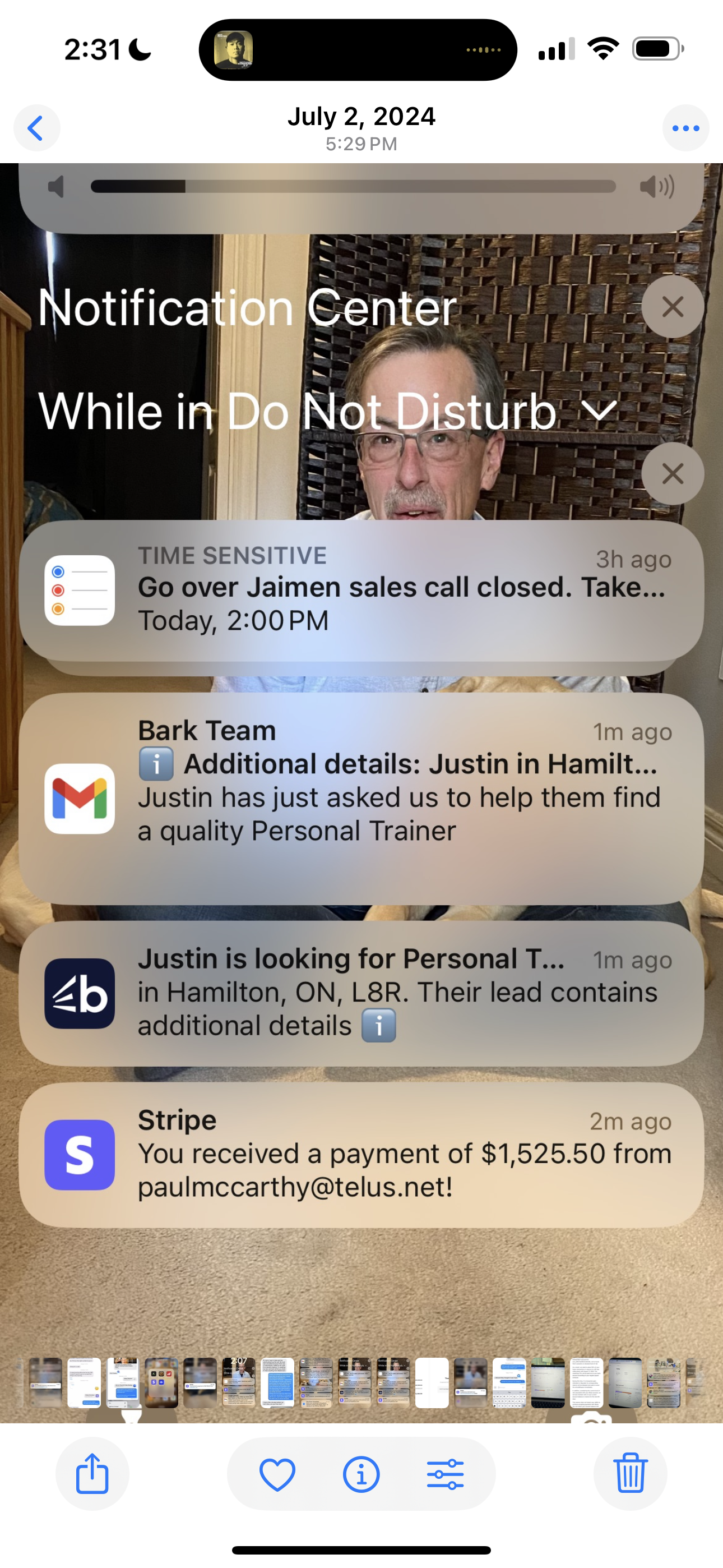 Stripe — active client payments