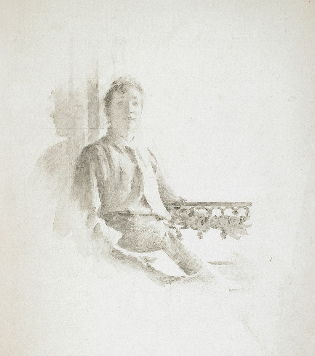 Portrait of a Woman Seated on a Balcony 19th century