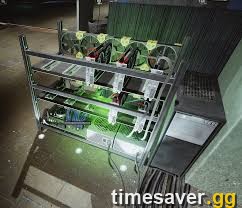 Escape from Tarkov Bitcoin Farm rack stocked with graphics cards