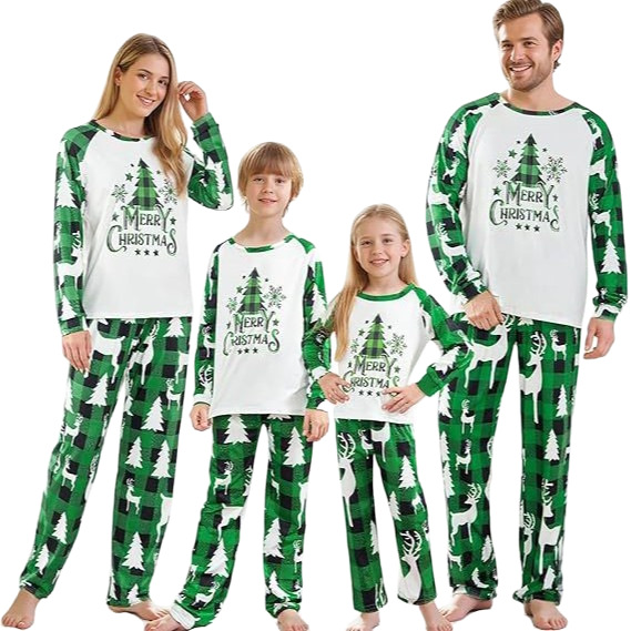 Family Pajama Set, festive plaid pattern
