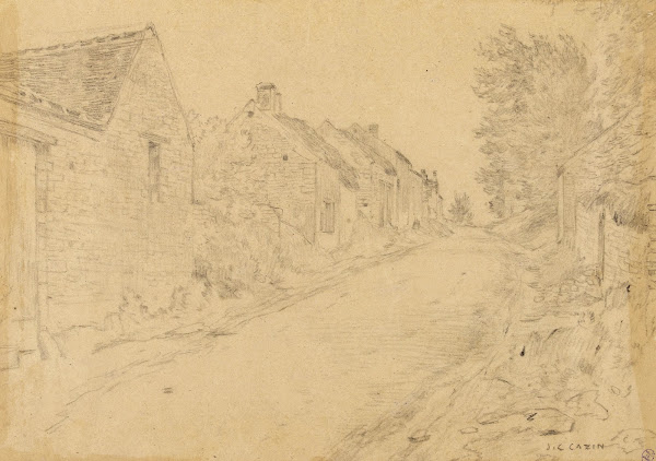 Rue montante dans un village
