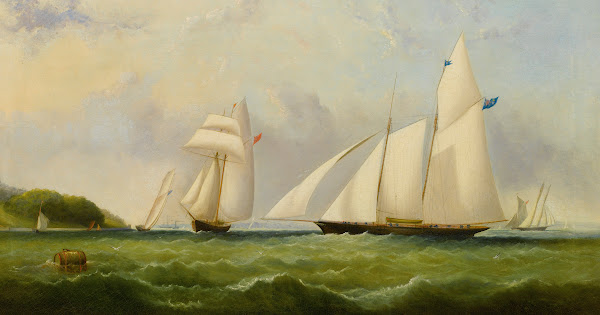 The Yacht Cambria Racing Off Ryde  Isle Of Wight 1869