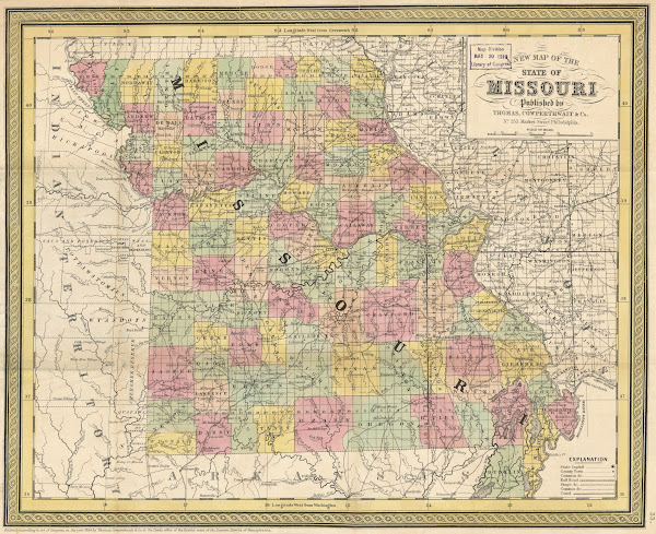 New Map Of The State Of Missouri 1852