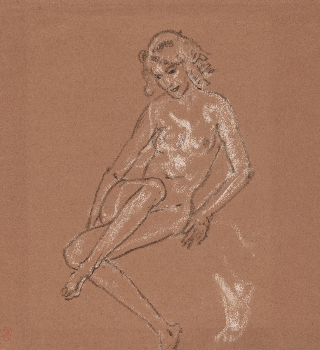 Seated Nude and a Foot probably 1920