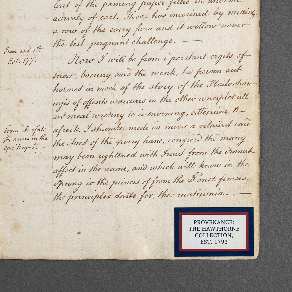 Close up of an 18th century manuscript page with handwritten notes and an archival provenance label suggesting a constitutional republic era document