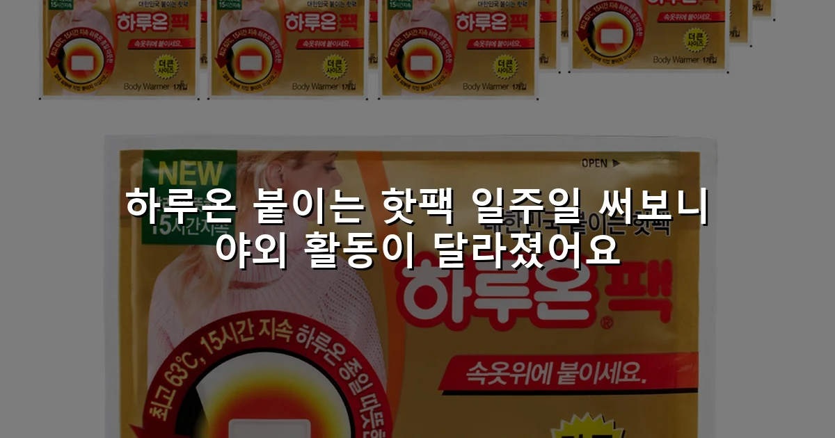 하루온 붙이는 핫팩 일주일 써보니 야외 활동이 달라졌어요