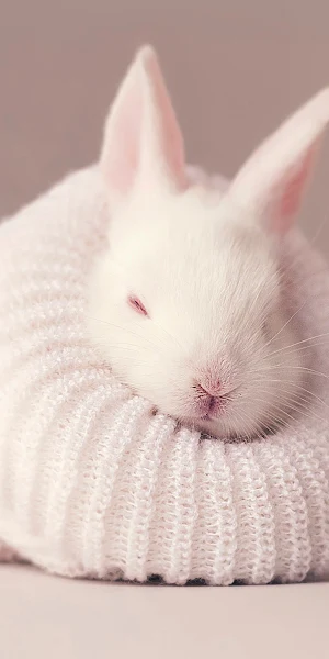 Cute White Rabbit Full HD iPhone Wallpaper Background