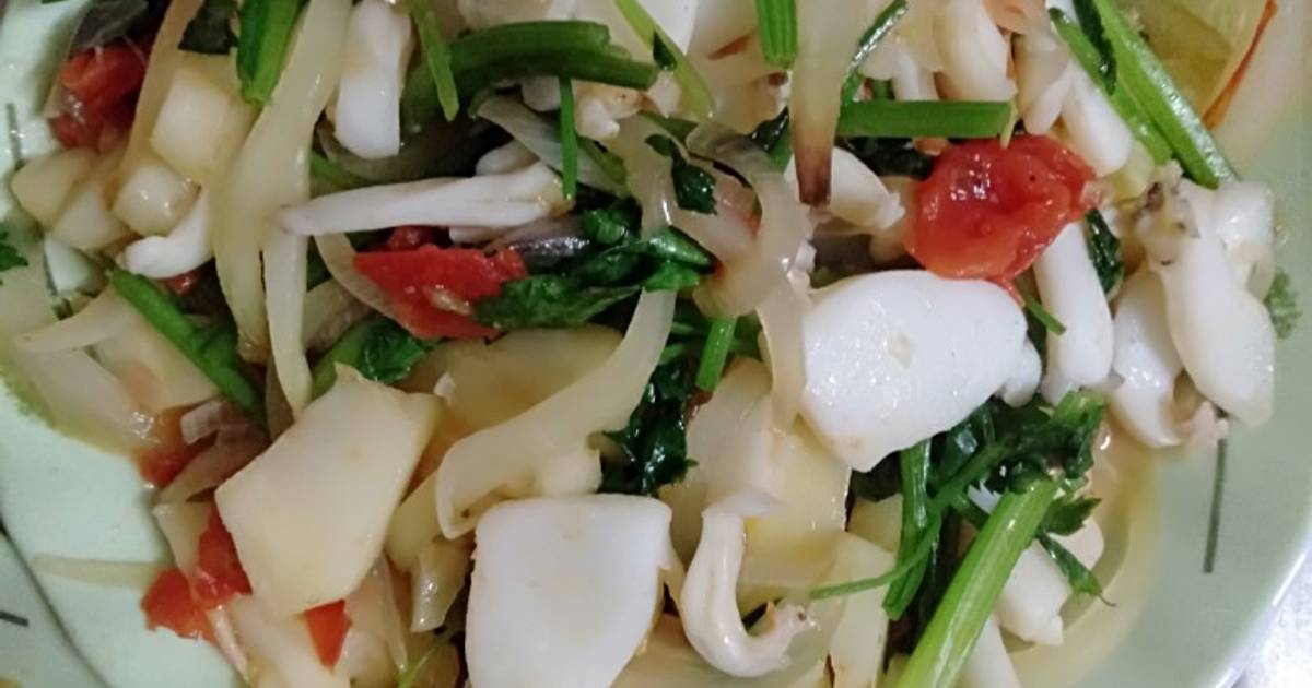 Mực xào dứa