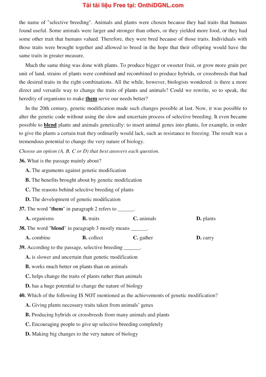 800 bài tập môn Tiếng Anh - Ôn thi ĐGNL ĐHQG TP HCM Phần 31