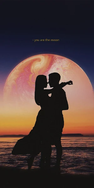 Romantic, Silhouette, Sunset, Couple 4K iPhone Wallpaper Background