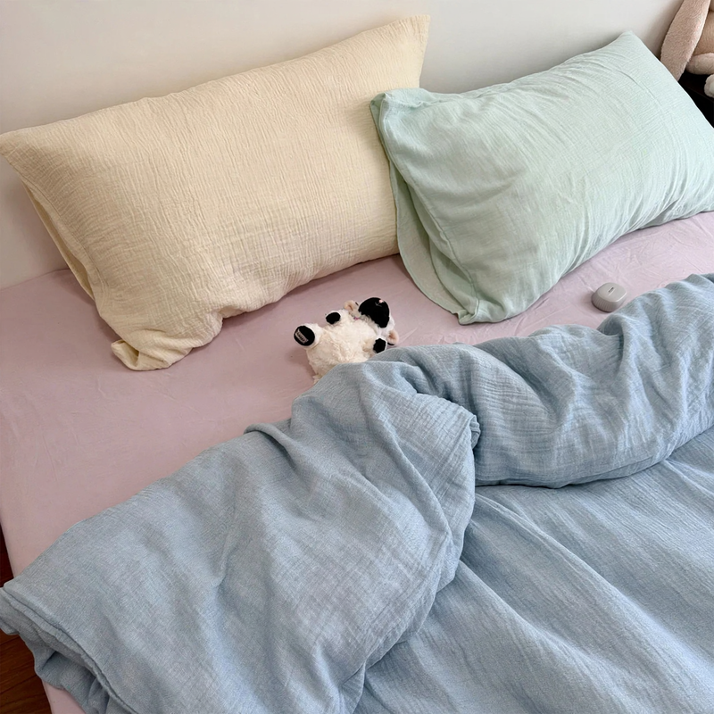 Cotton Bedding Set, Double Layer Gauze