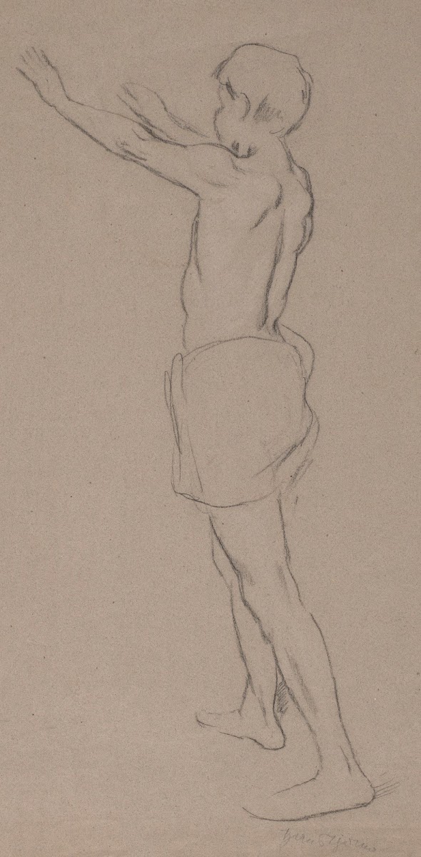 Nude of a Young Man Depicted from the Back 1900