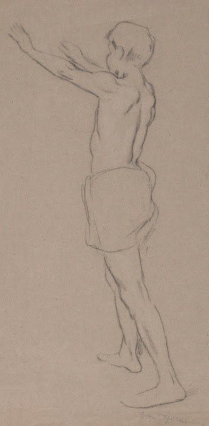 Nude of a Young Man Depicted from the Back 1900
