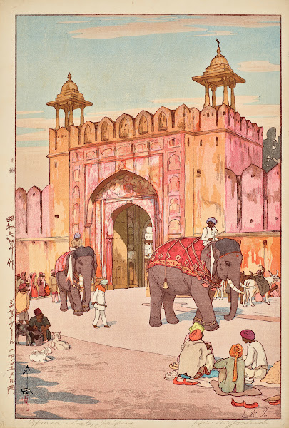 Jaipuuru no Ajumeru mon The Ajmer Gate at Jaipur 1931