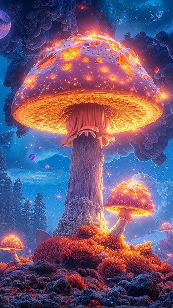 Mushrooms Digital Art Picture