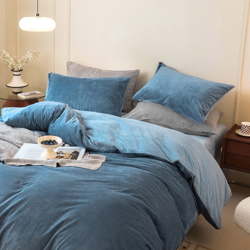 Milk Fiber Fleece Bedding Set, Antistatic, Winter