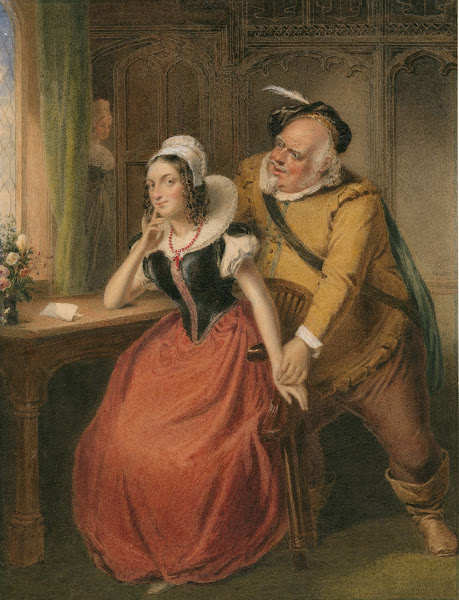 Falstaff wooing Mistress Ford Merry wives of Windsor act III sc 3