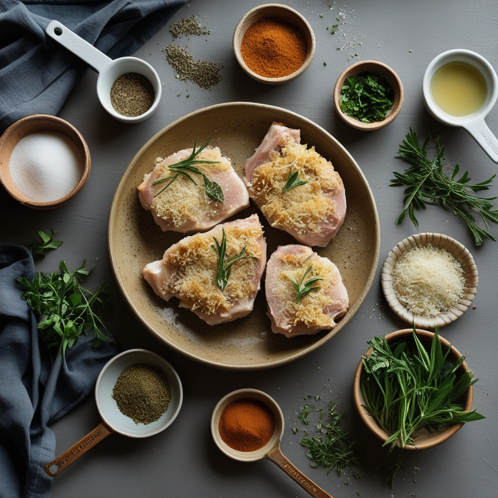 Ingredients for Crispy Parmesan Crusted Pork Chops - Easy Homemade Weeknight Dinner