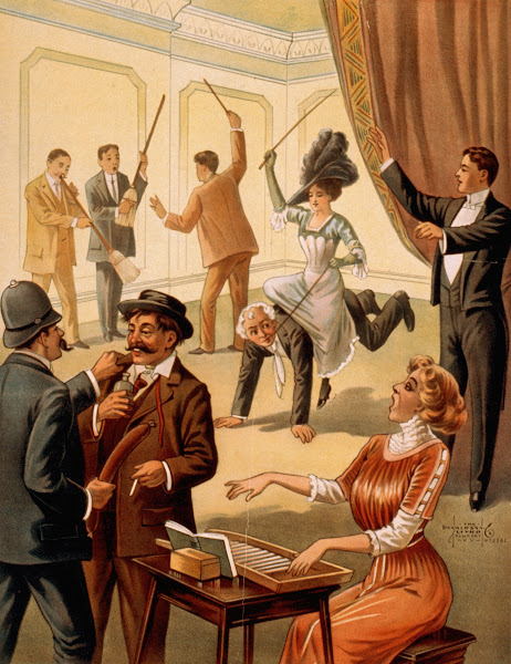 Hypnotist directing people to do unusual activities II 1900