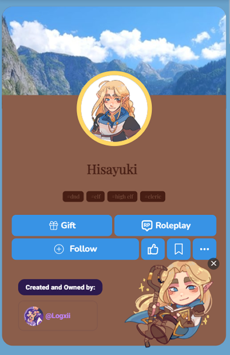 Customized character profile 22