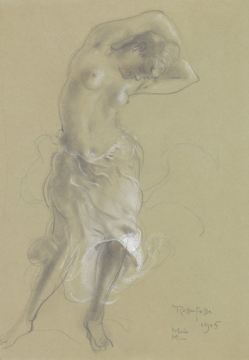 Dancing half naked woman 1915