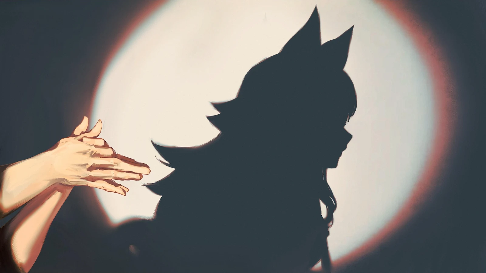 Ahri Shadow Puppet Illustration - Digital Illustration 4K Wallpaper (4000x2250)