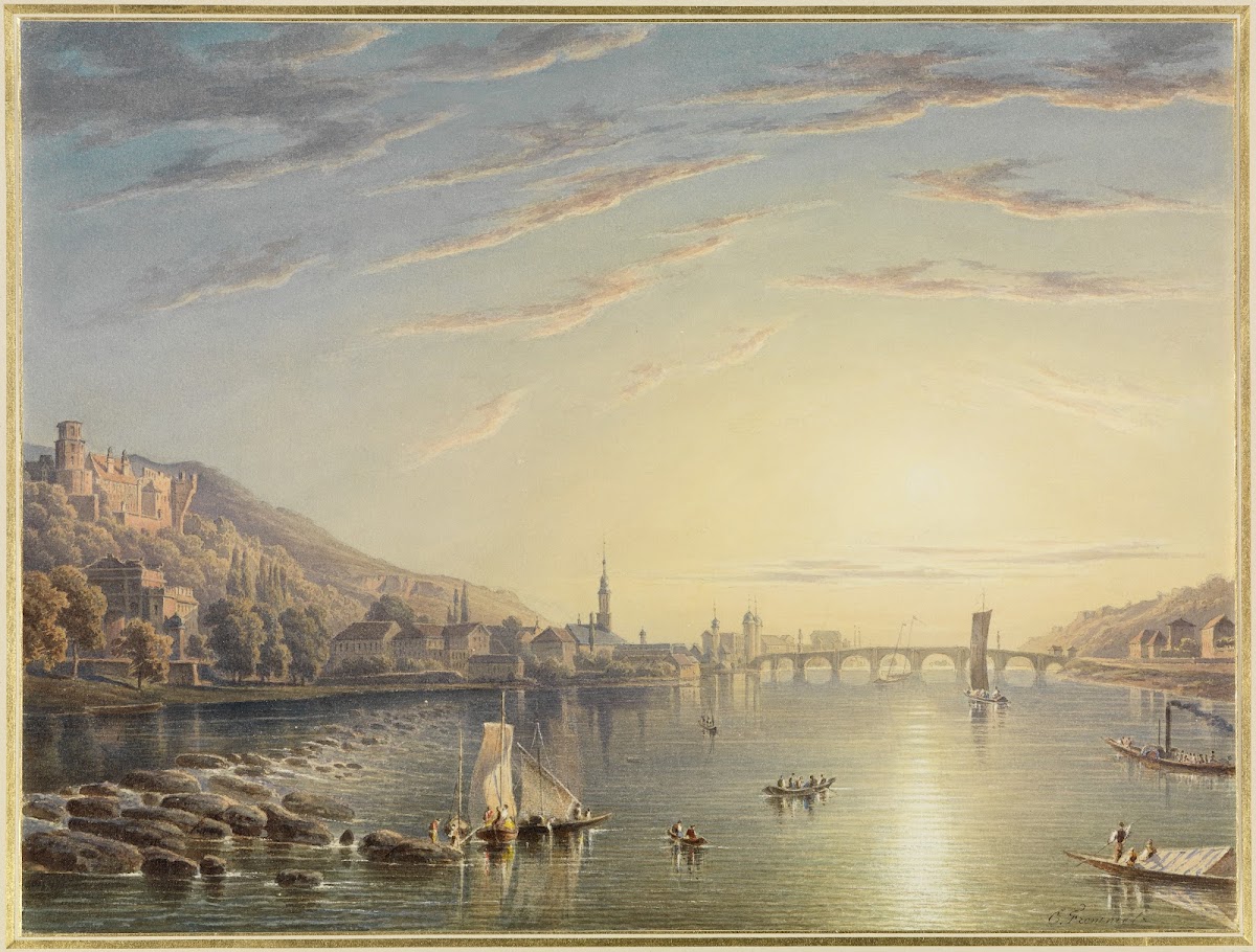 Ansicht von Heidelberg neckarabwärts gesehen