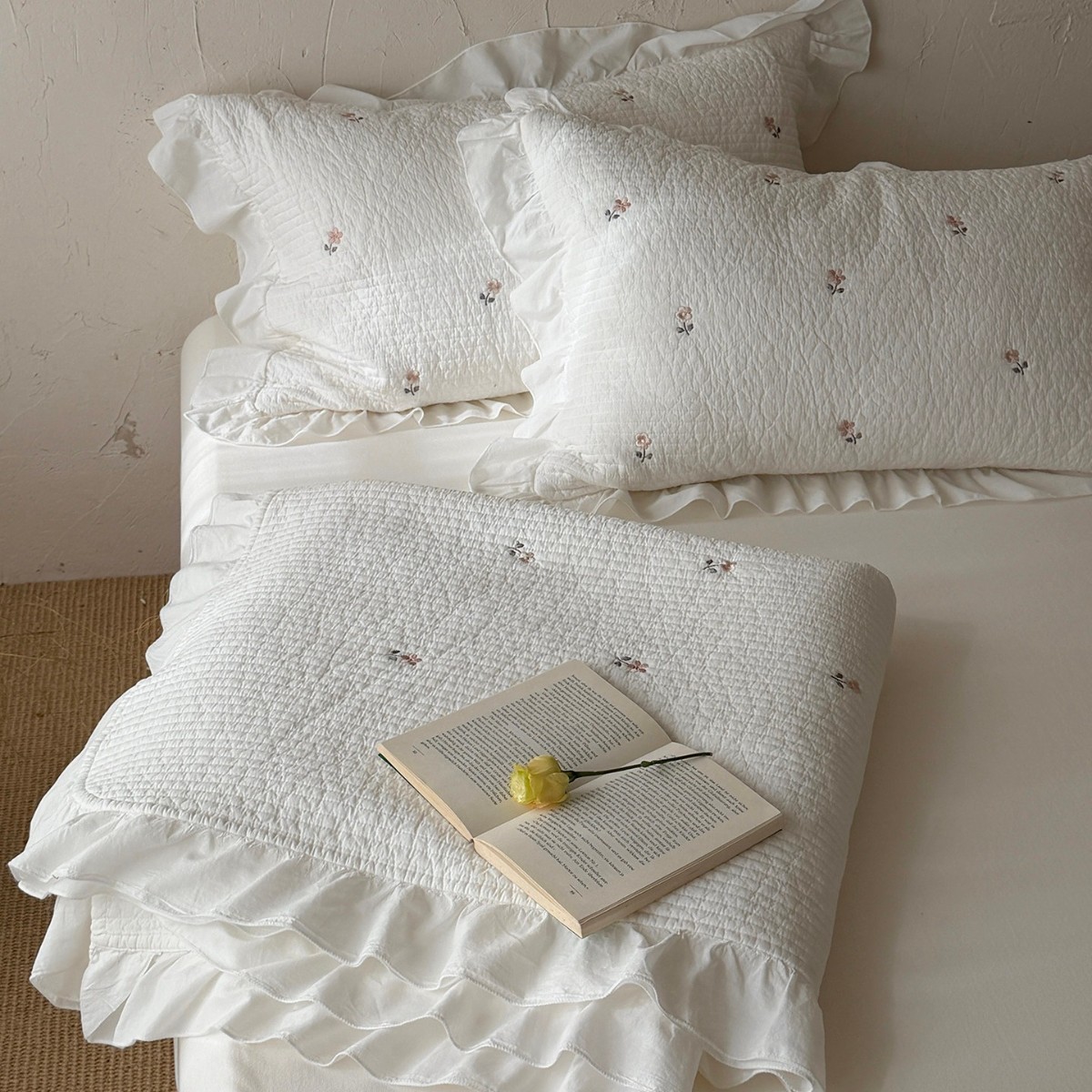 Cotton Bedspread, 3-piece, Korean style