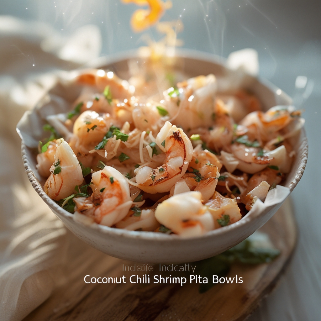 Coconut Chili Shrimp Pita Bowls with Creamy Avocado Slaw