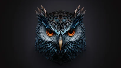 Owl, Symmetry, Gradient, Ai Art 4K Wallpaper Background