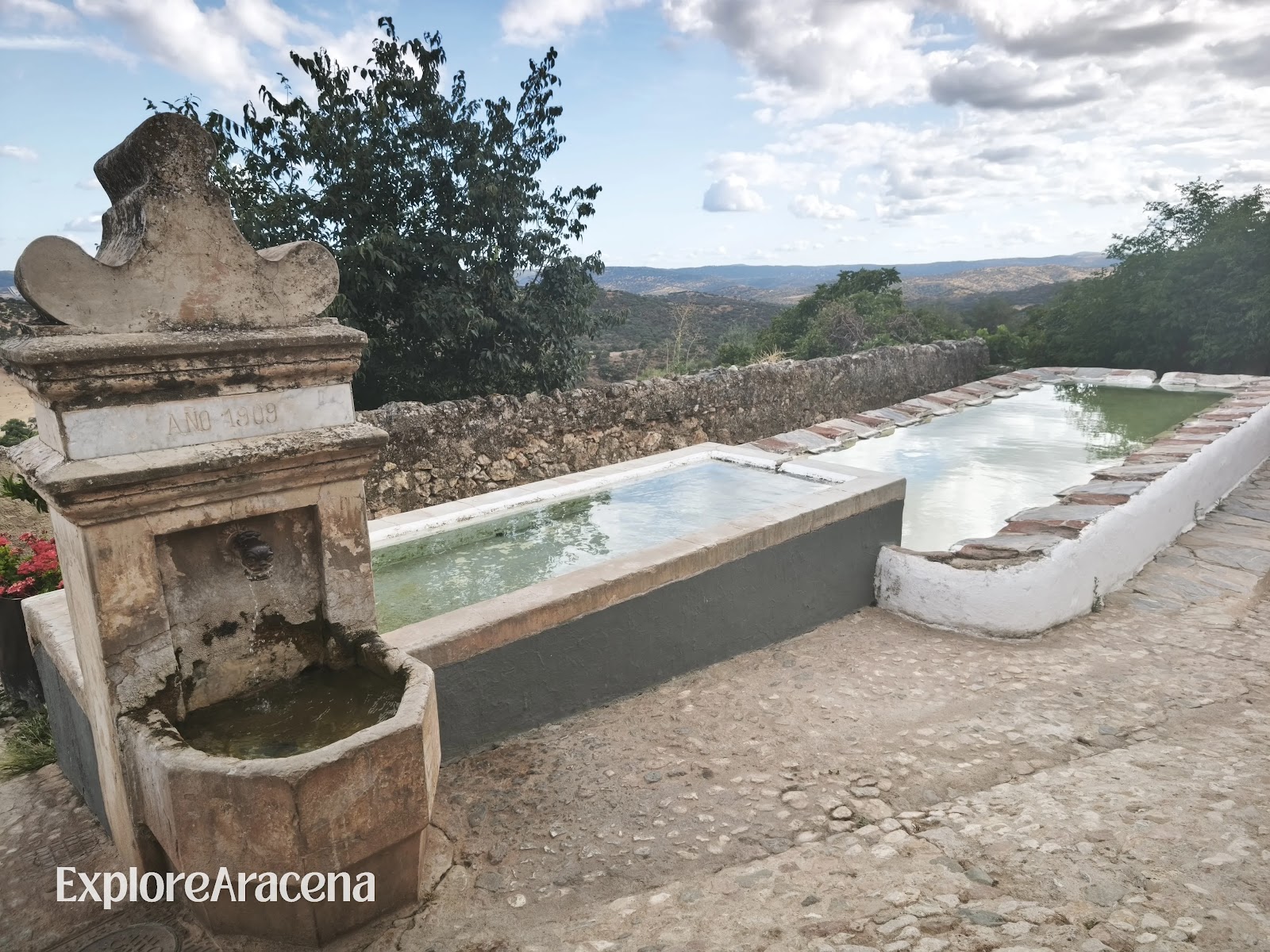 Historic communal washing area at the Lavadero de los Linares in Zufre.
