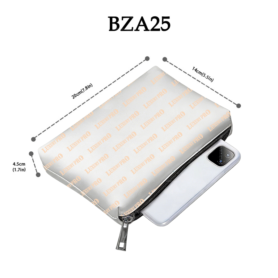 Zipper Leather Clutch Bag