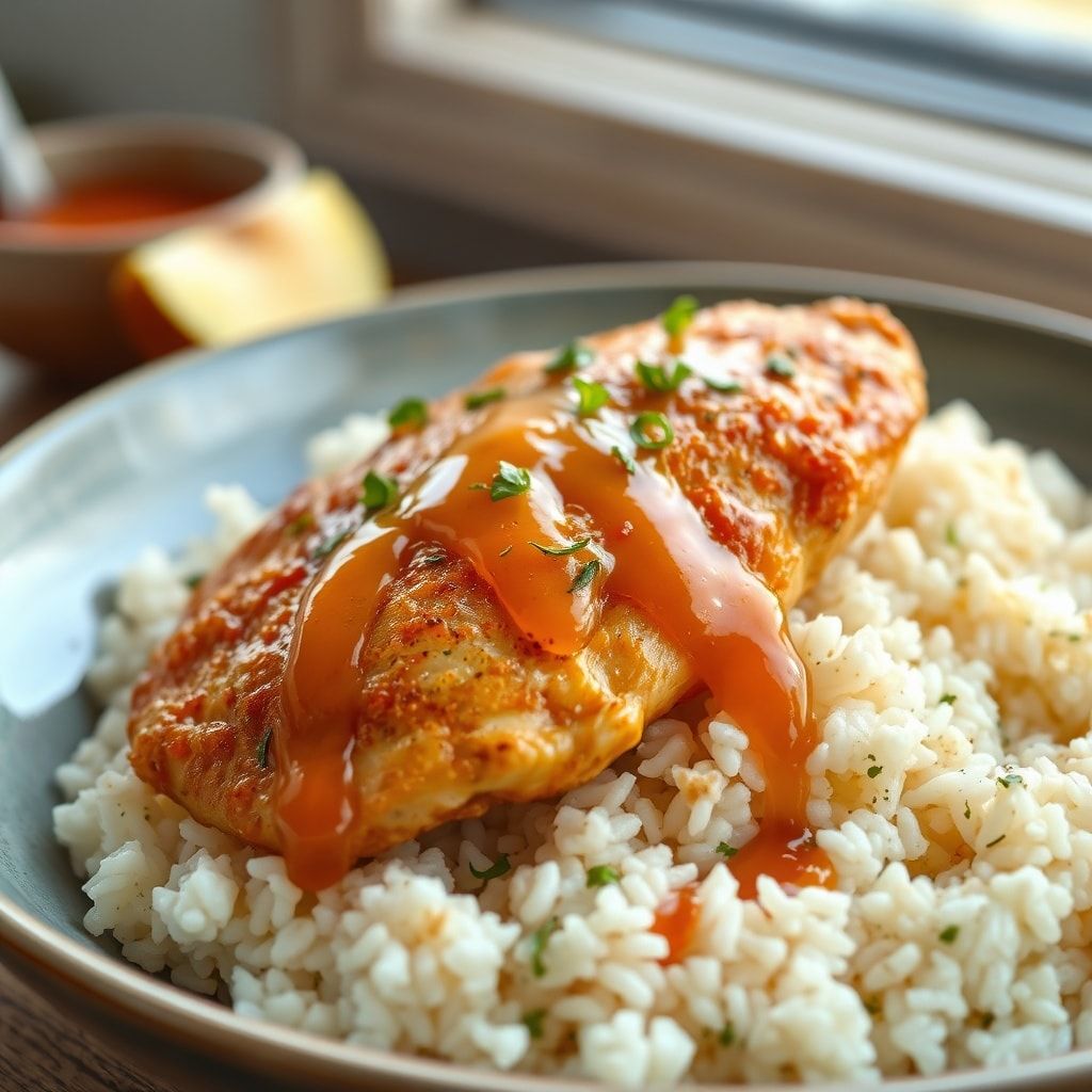 Easy Hawaiian Chicken with Creamy Coconut Rice Recipe (One-Pan, 30-Minute Dinner) finished