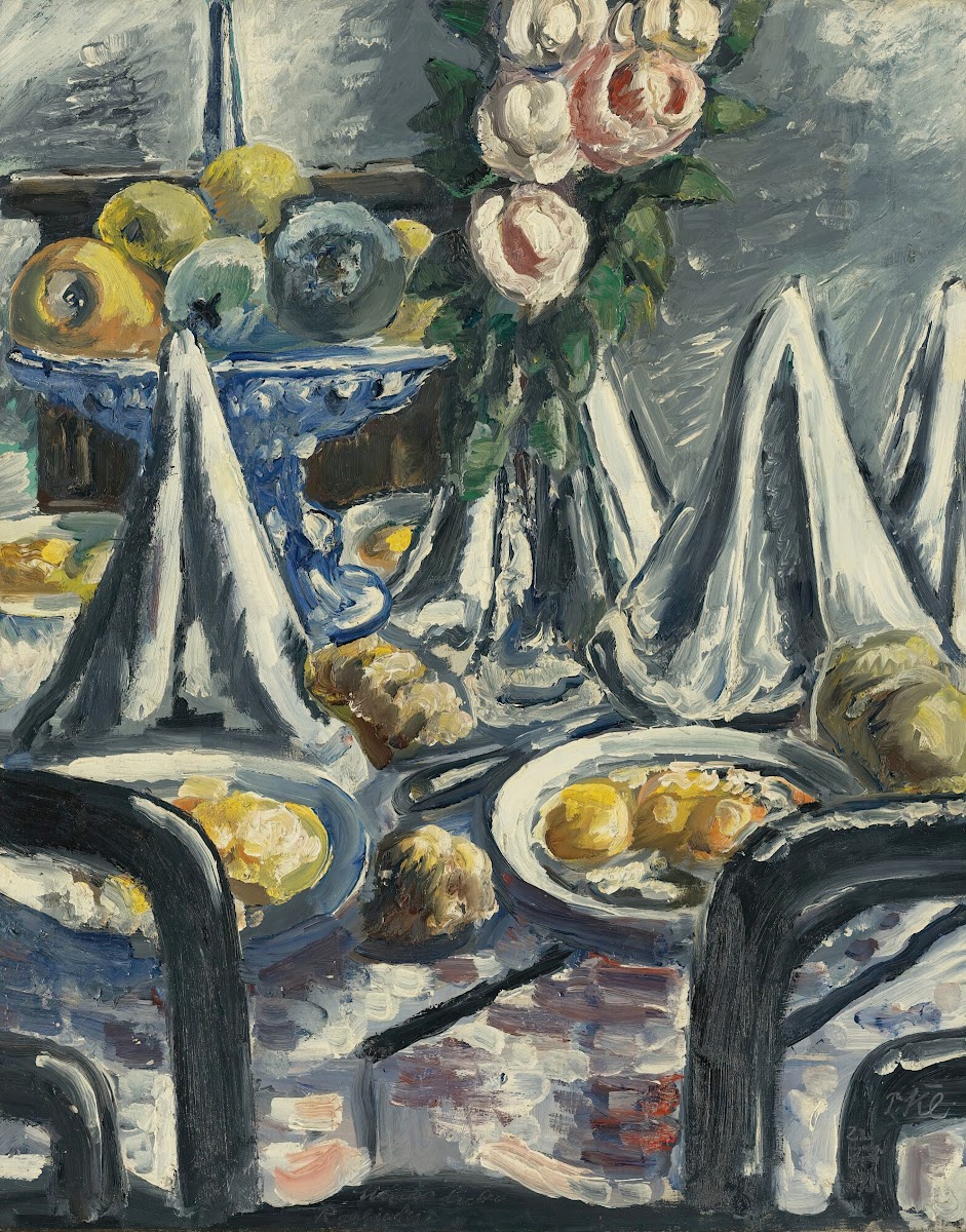 Gedeckter Tisch Mit Servietten Und Rosen Table Set With Napkins And Roses 1948