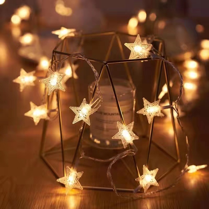 LED string lights with balls and stars for atmospheric light