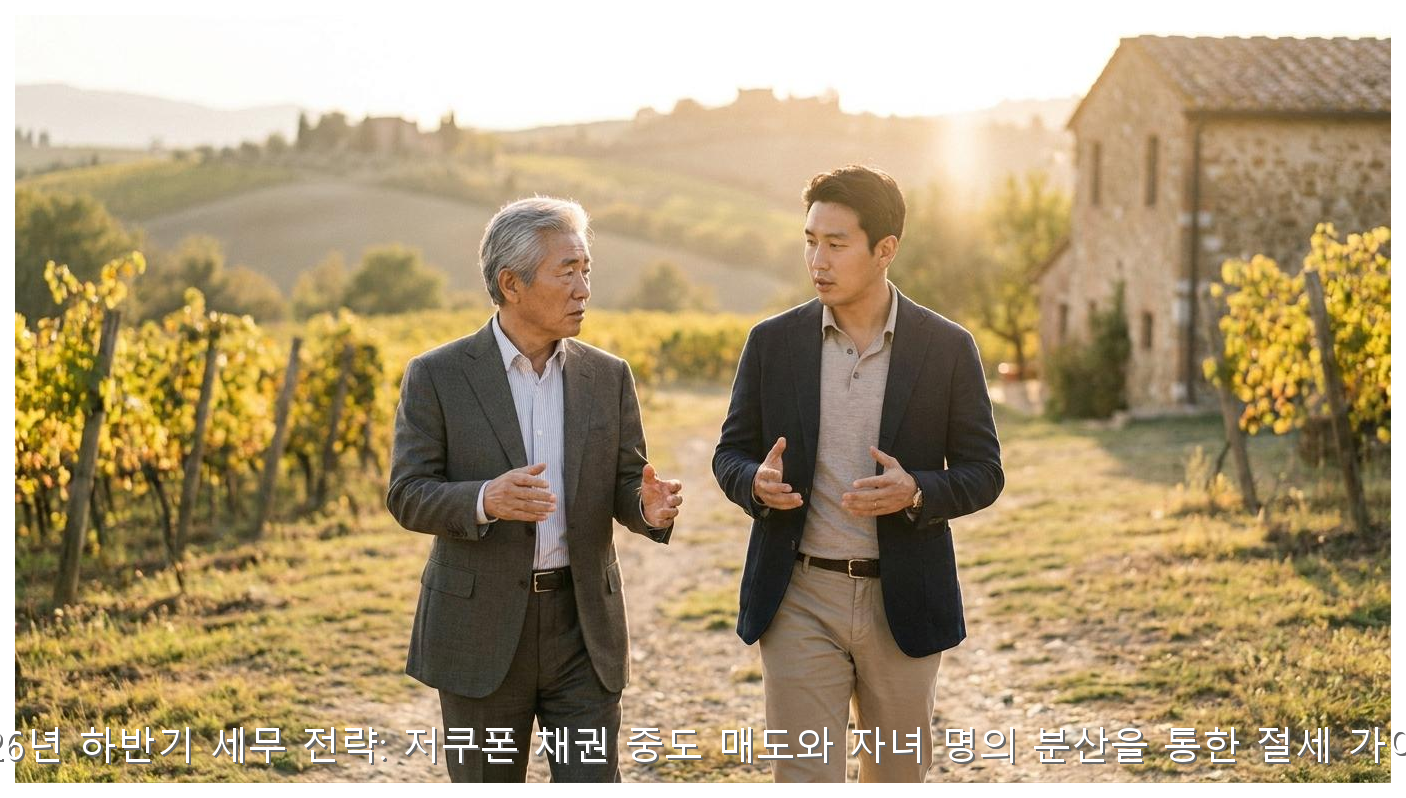 2026년 하반기 세무 전략: 저쿠폰 채권 중도 매도와 자녀 명의 분산을 통한 절세 가이드 핵심 안내 및 분석 인포그래픽 (2)