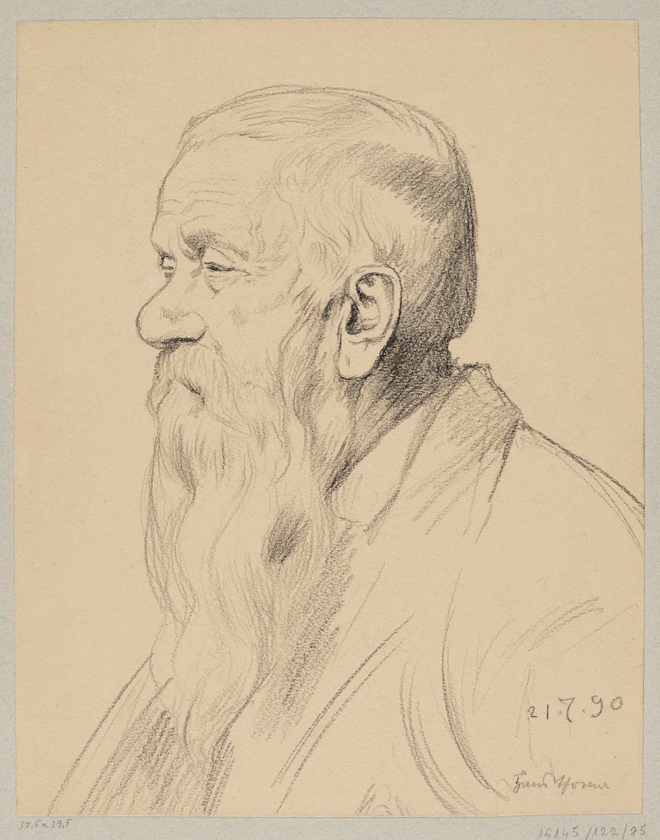 Old Man with a Long Beard Shown in Profile 1890