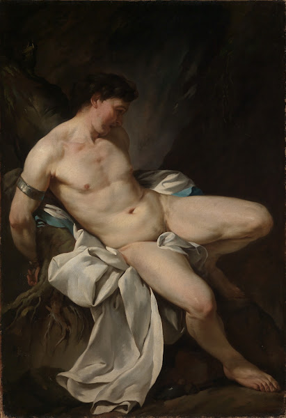 Seated male nude as Prometheus ca 1735 1740
