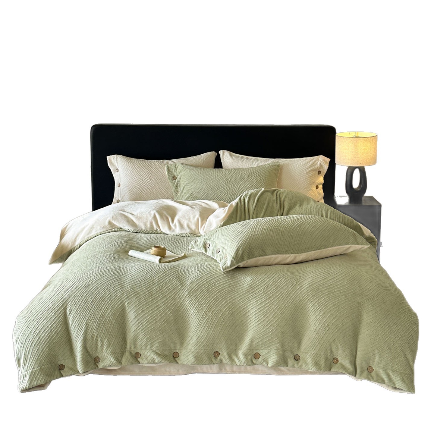 Milchfaser-Fleece Bettwäsche-Set mit Prägung, extra schwer