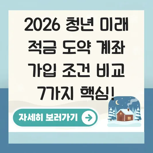 청년 미래 적금 도약 계좌 가입 조건 비교 대표 이미지