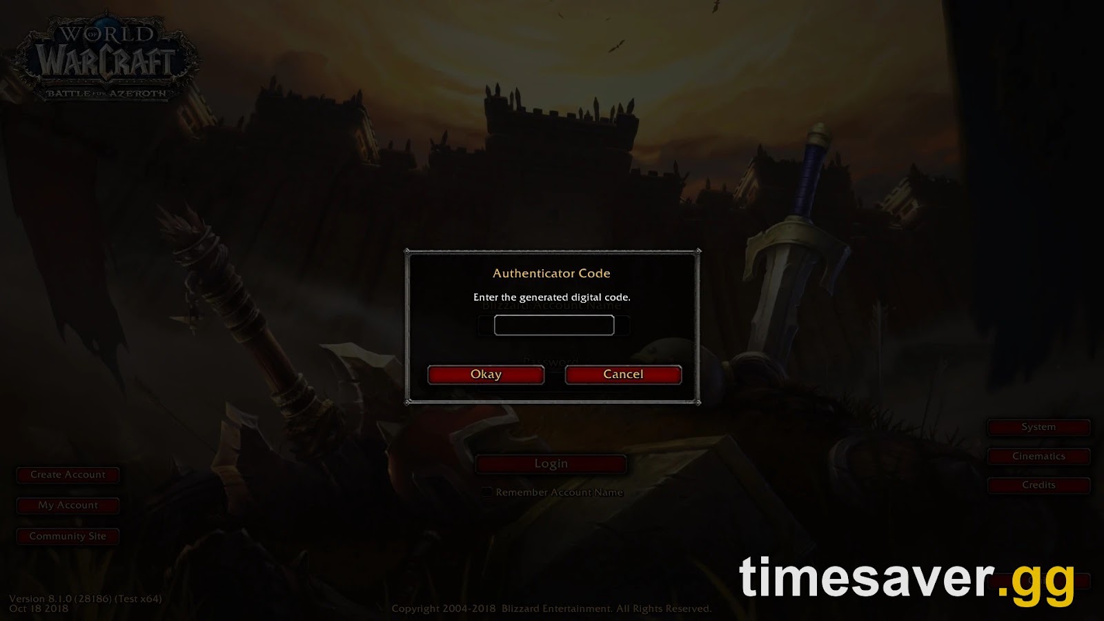 WoW Authenticator login prompt — account security is the core of boost safety